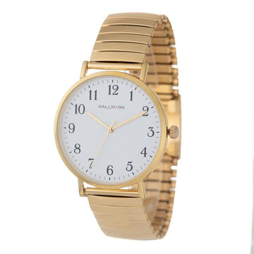Hallmark Gold White Dial Watch Men's Watch - HB1470W | Time Watch Specialists